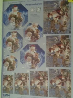 3D Stanzbogen Reddy Weihnachten Weihnachtsmann Kinder Schneemann Tiere