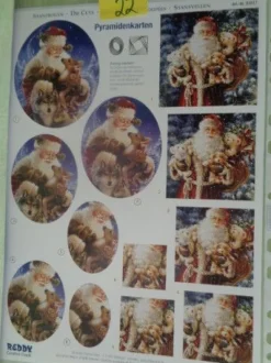 3D Stanzbogen Reddy Weihnachten Weihnachtsmann Kinder Schneemann Tiere