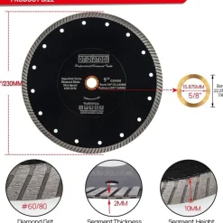 DT-DIATOOL Diamant-Sägeblatt 230mm 10 Stück - Superdünne Fliesenschneidescheibe