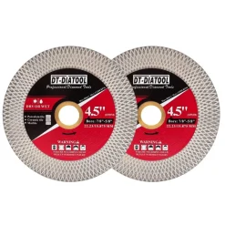 DT-DIATOOL Diamant-Trennscheibe 115mm x 22.23mm, 2 Stück - für Porzellan