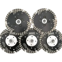 DT-DIATOOL Diamant Trennscheibe 115 mm M14 Turbo Sägeblatt mit Schutzzähnen für