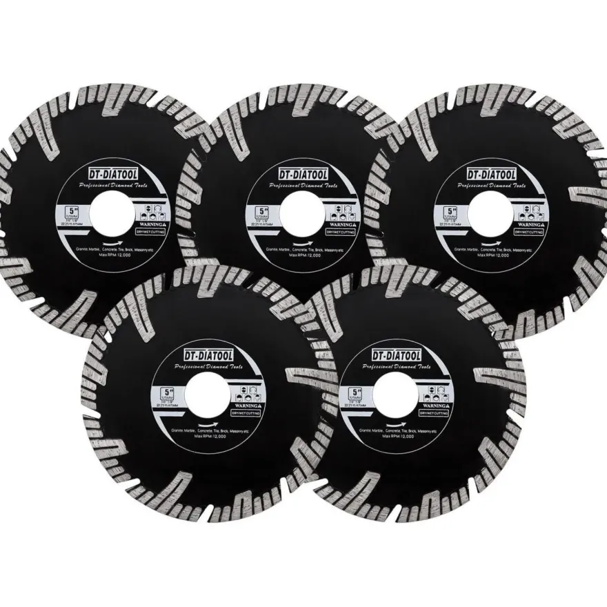 DT-DIATOOL Diamant Trennscheibe 125mm Turbo für Granit, Marmor, Beton