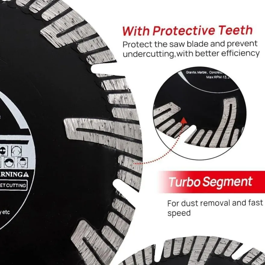 DT-DIATOOL Diamant Trennscheibe 125mm Turbo für Granit, Marmor, Beton
