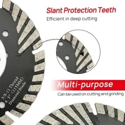 DT-DIATOOL Diamant Trennscheibe 105 mm M14 Turbo Sägeblatt mit Schutzzähnen für