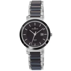 DUGENA Damen Uhr Edelstahl-Ceramic Solar 4461007 Datum