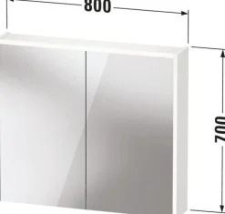 Duravit D-Code 2.0 SPS m. LED Bel., Türen 2, Steckd.1, 800x700x148, eiß M