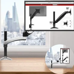 Duronic DM651X2 Monitorhalterung 1 Monitor bis 27 Zoll VESA 75/100