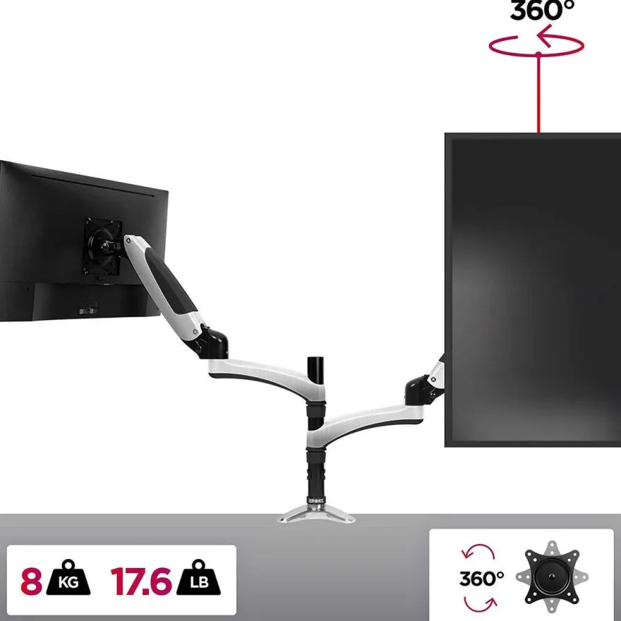 Duronic DM651X2 Monitorhalterung 1 Monitor bis 27 Zoll VESA 75/100