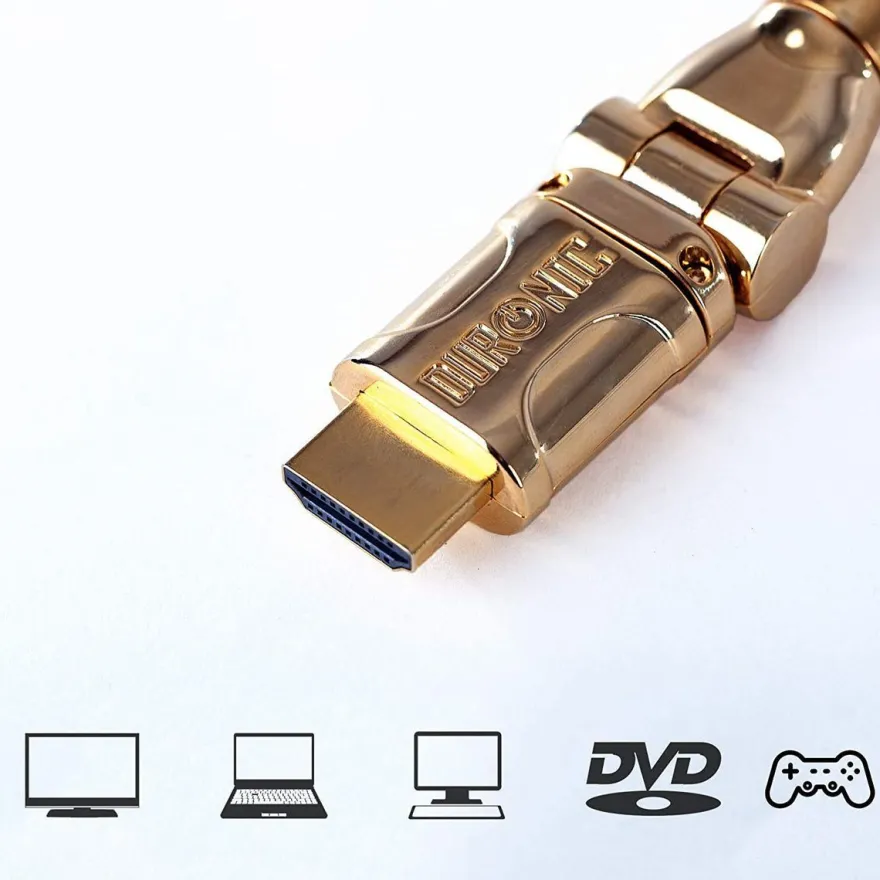 Duronic HDC01 HDMI-Kabel 5m 24K Goldkontakte High-Speed 1080p 4K kompatibel