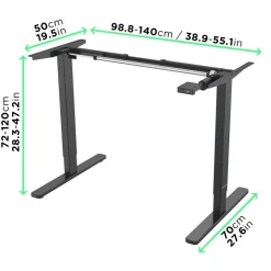 Duronic TM04F Höhenverstellbarer Schreibtisch 71x56cm Sitz-Steh-Tisch