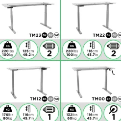 Duronic TM04F Höhenverstellbarer Schreibtisch 71x56cm Sitz-Steh-Tisch