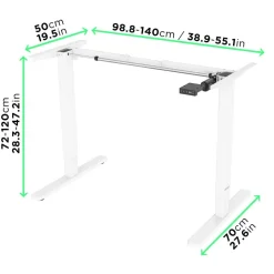 Duronic TM12 GY Tischgestell Höhenverstellbar bis 120 cm für Computertisch