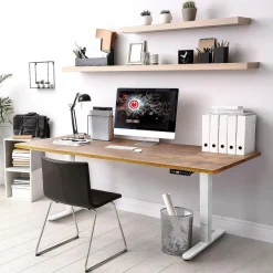 Duronic TM61 WE Höhenverstellbarer Schreibtisch elektrisch Gamer Tischgestell