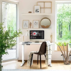 Duronic TM61 WE Höhenverstellbarer Schreibtisch elektrisch Gamer Tischgestell
