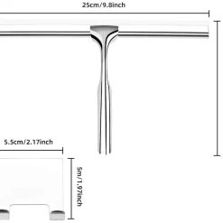 Duschabzieher Edelstahl Silikonlippe 25cm Duschwischer Ohne Bohren
