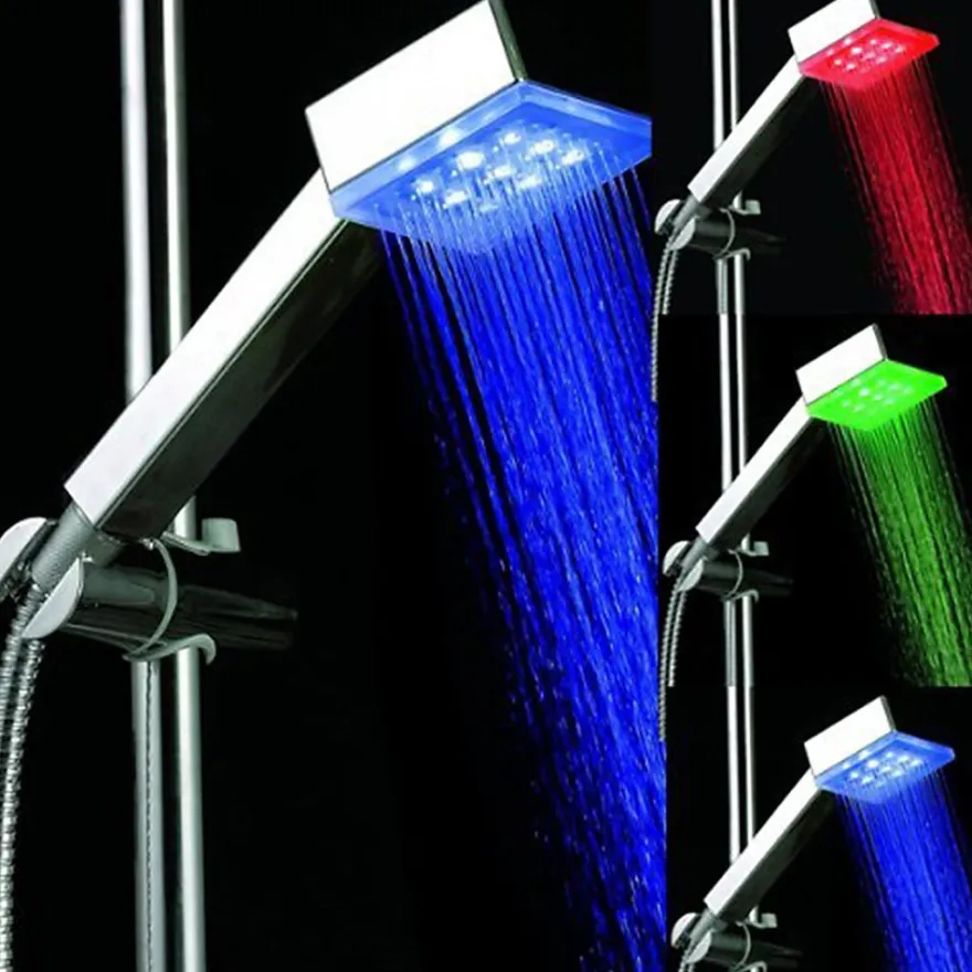 Duschbrause Brausekopf Duschkopf Dusche beleuchtet mit LED-Technik Farbwechsel