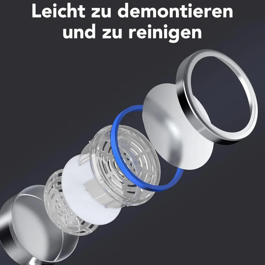 Duschkopf Hochdruck 1,5m Schlauch Halterung Edelstahl Handbrause