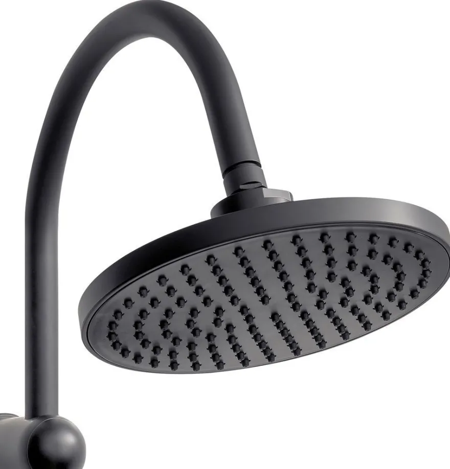 Duschset Überkopfbrause Duschsäule Duschkopf Regendusche Schwarz