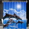 Duschvorhang Delphin 240x200cm Antischimmel Wasserabweisend Polyester