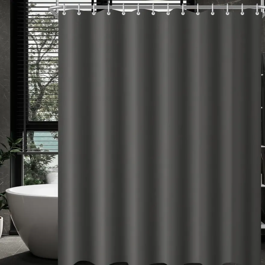Duschvorhang Dunkelgrau 200x240cm Antischimmel Textil Wasserabweisend