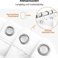 Duschvorhang Katzenschwimme 220x200cm Antischimmel wasserabweisend Polyester