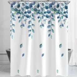 Duschvorhang 200x200cm Grün Blätter Pflanze Antischimmel Textil