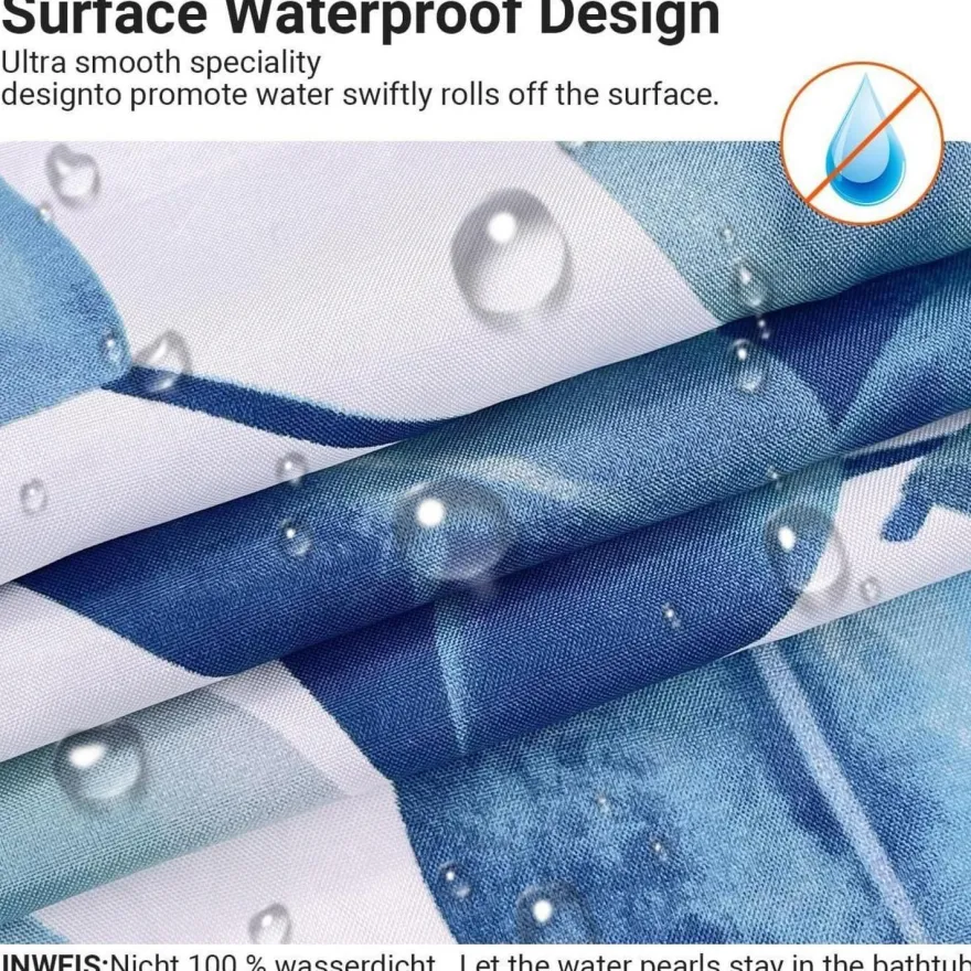 Duschvorhang 200x200cm Grün Blätter Pflanze Antischimmel Textil