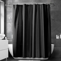Duschvorhang 240x200cm Schwarz Anti-schimmel Wasserdicht PVC Antibakteriell