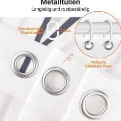 Duschvorhang 150x180cm Weizenohr Antischimmel Wasserdicht Polyester Badevorhang