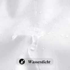 Duschvorhang 180x210 Weiß Textil Stoff Wasserdicht Anti-Schimmel 12 Ringe