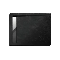 Duschwanne Rechteck Acryl WEST NEW 120x100x5 Schwarz Steinoptik | Ablauf im SET !