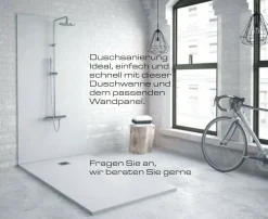 Duschwanne 85x140x3 cm flach Mineralguss 15 versch Farben für bodentiefe Dusche
