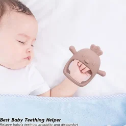 Dzpuhuojz Beißring Baby 2 Stück, Zahnungshilfe ab 3 Monate, Handschuh