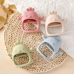 Dzpuhuojz Beißring Baby 2 Stück, Zahnungshilfe ab 3 Monate, Handschuh