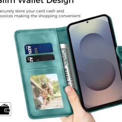 EASDNB Handyhülle für Samsung Galaxy S25 Ultra, Premium Flip Wallet Lederoptik
