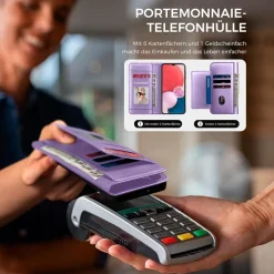 EASDNB Handyhülle für Samsung Galaxy A13 5G/4G/A04S, Wallet Flip in Lederoptik