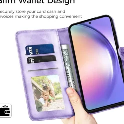 EASDNB Hülle für Samsung Galaxy A54 5G, Flip Wallet Case in Lederoptik