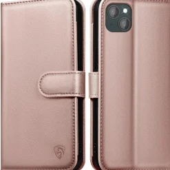 EASDNB iPhone 13 Klapphülle Roségold 6 Karten