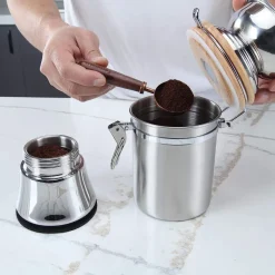 Easyworkz Manuelle Kaffeemühle Edelstahl Einstellbar Espresso Silber
