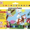 Eberhard Faber 518912 Mini Kids Jumbo Crayons In 12 Colors, 3-In-1 With