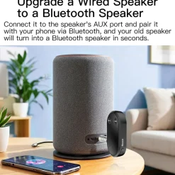E25C 2in1 Bluetooth 5.0 Audio Empfänger AUX 3,5mm Adapter mit TF Slot, Kabellos Musik