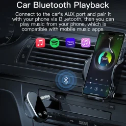 E25C 2in1 Bluetooth 5.0 Audio Empfänger AUX 3,5mm Adapter mit TF Slot, Kabellos Musik