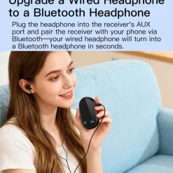E25C 2in1 Bluetooth 5.0 Audio Empfänger AUX 3,5mm Adapter mit TF Slot, Kabellos Musik