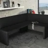 Eckbank Bank Küchenbank 168 x 128 cm -ROBIN L -Kunstleder Schwarz