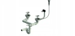 Eck-Granitspüle Merkury Grau + automatischer Siphon