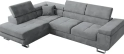 Ecksofa ANTON L-Form mit Schlaffunktion, beige Eckcouch mit Bettkasten Schlafcouch