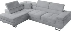 Ecksofa ANTON L-Form mit Schlaffunktion, beige Eckcouch mit Bettkasten Schlafcouch