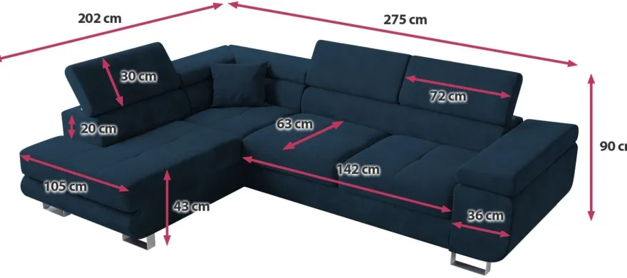 Ecksofa ANTON L-Form mit Schlaffunktion, beige Eckcouch mit Bettkasten Schlafcouch