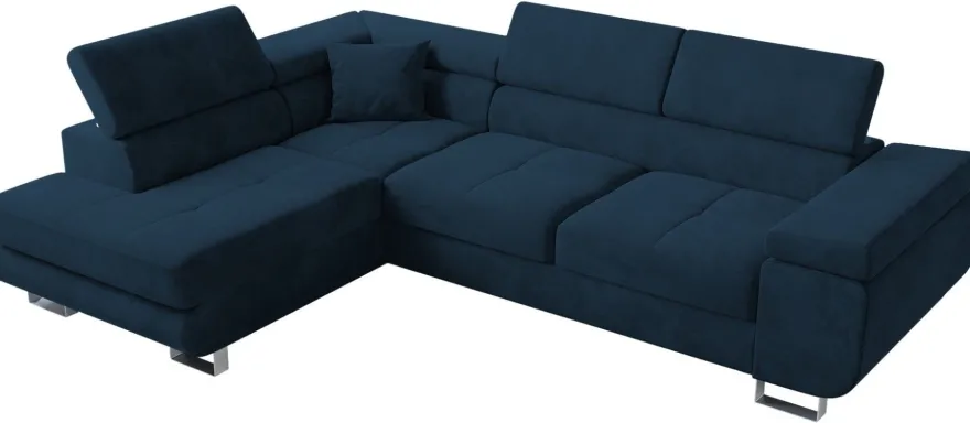 Ecksofa ANTON L-Form mit Schlaffunktion, beige Eckcouch mit Bettkasten Schlafcouch