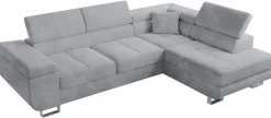 Ecksofa ANTON L-Form mit Schlaffunktion, beige Eckcouch mit Bettkasten Schlafcouch
